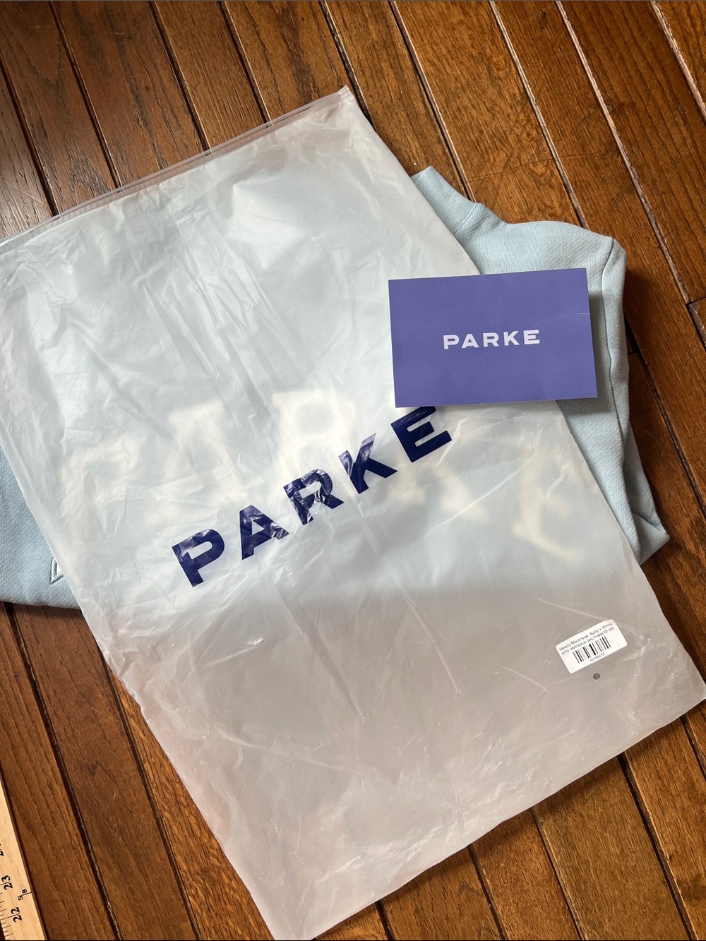 Parke Salty Light Blue Heritage Mockneck Sweatshirt Size S/M NWT New In Bag - Picture 6 of 6